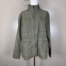 Old Navy Size L Utility Olive Green Jacket Zi...