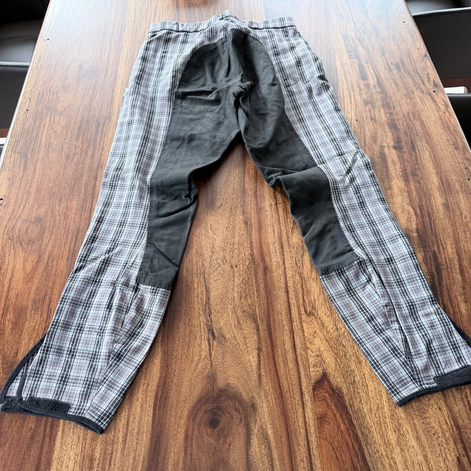 Damen Reithose "Pikeur Lugana" mit Vollbesatz Grau-Pink-Kariert - Guter  Zustand - Bild 2 von 4