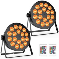 Stage Par Lights 2-Pack: Professional 180Watts 4IN1 RGBA LED - Remote DMX Cont
