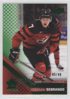 2022 Upper Deck Team Canada Juniors Electric Green 5/49 Donovan Sebrango 7l6