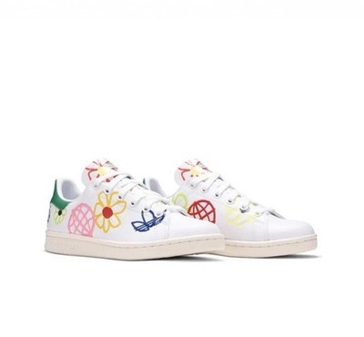 Limited Edition Adidas Prime Green Stan Smith ''Large Doodle'' Damen Sportschuhe UK 4,5