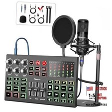 Podcast Equipment Bundle, 48V Condenser Microphone with Streaming Audio