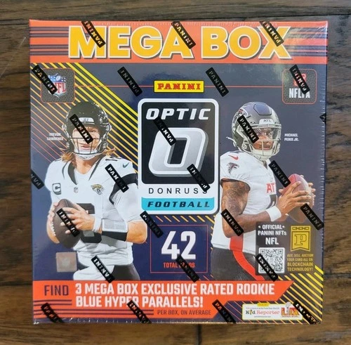 2024 DONRUSS OPTIC NFL FOOTBALL SEALED MEGA BOX BLUE HYPER PARALLELS!