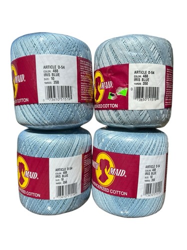 Vintage South Maid Iris blau 350 pro Yards mercerisierter Baumwollfaden Handwerk neu - Bild 5 von 6