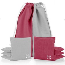 Professional Cornhole Bags - Set of 8 Regulation All Weather-4 Burgundy 4 Gray