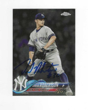Signed DAVID ROBERTSON New York Yankees 2018 Topps Chrome Card #112 w/COA