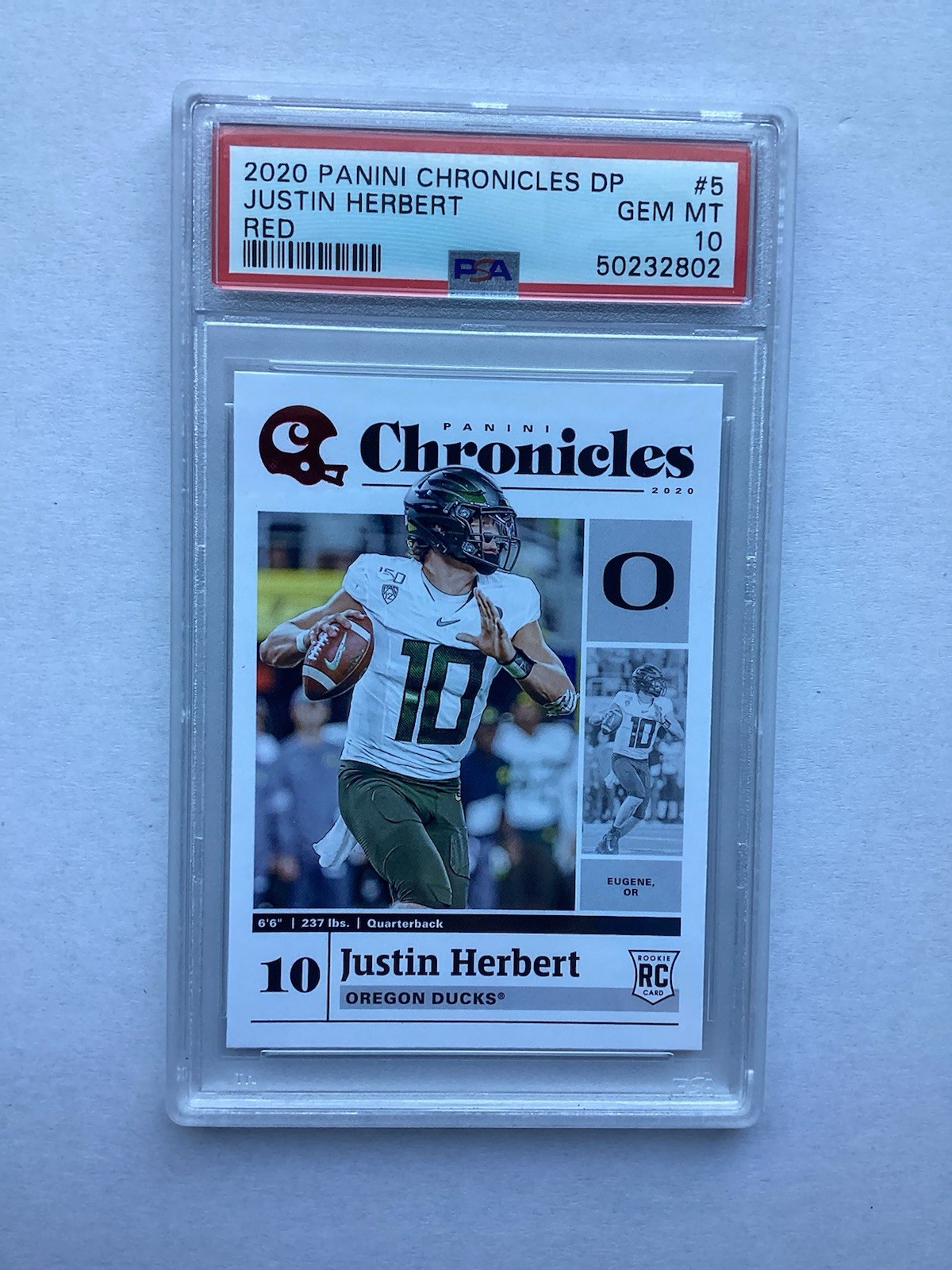 Justin Herbert Panini Chronicles Draft Picks #5 Red
