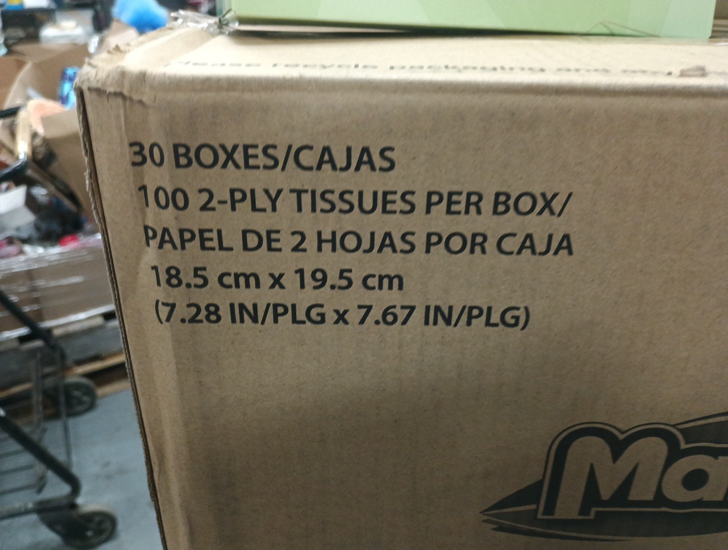 Case Of 30 Boxes, 100 Count Per, Marcal Pro Facial Tissues, 2-Ply White ,    772