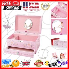 Kids Musical Jewelry Box for Girls with Drawer and Jewelry Set with Ballerina...