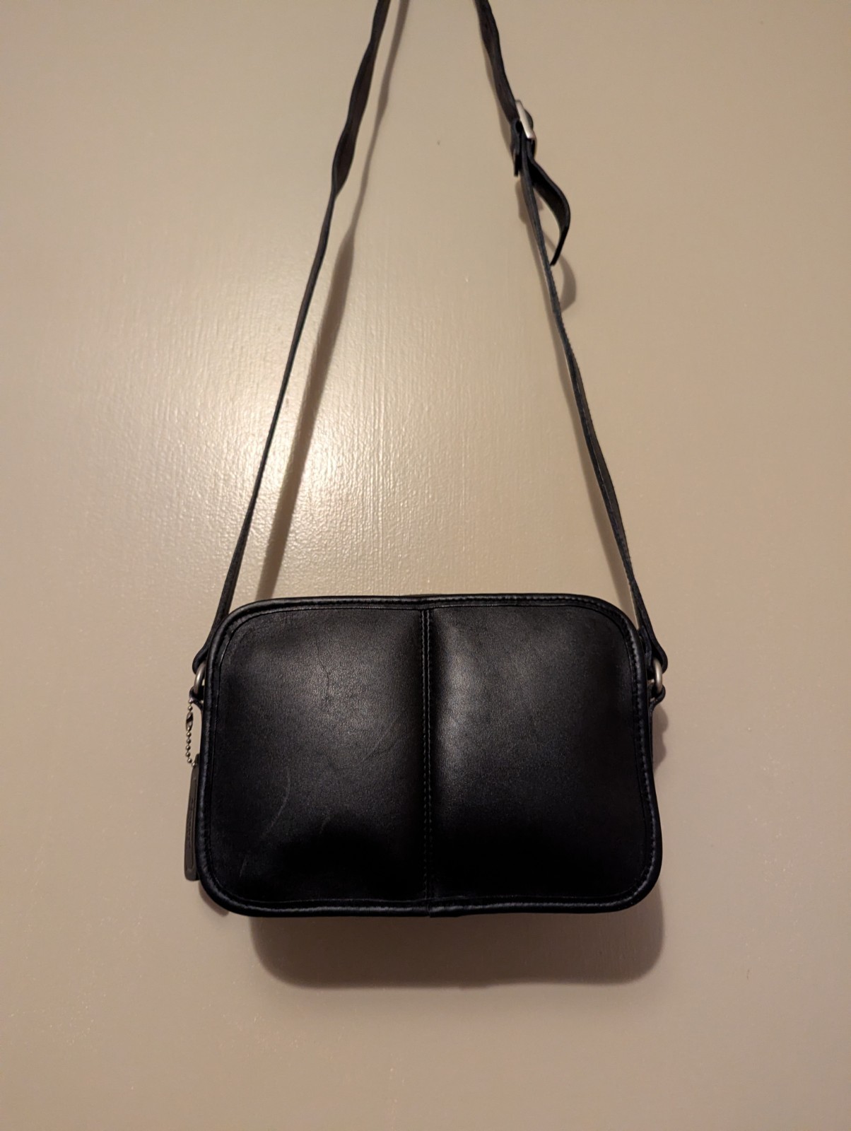 Galano Sacs Black Leather Camera Bag Crossbody Purse