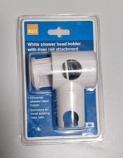 B&Q WHITE SHOWER HEAD HOLDER WITH RISER RAIL ATTACHMENT