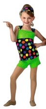 Candyman GREEN Child X-Small Dance Costume Polka Dot Top with Shorts  Headwrap