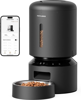 PETLIBRO Automatic Cat Feeder, 5G WiFi Dog 5L-with WiFi, Black 