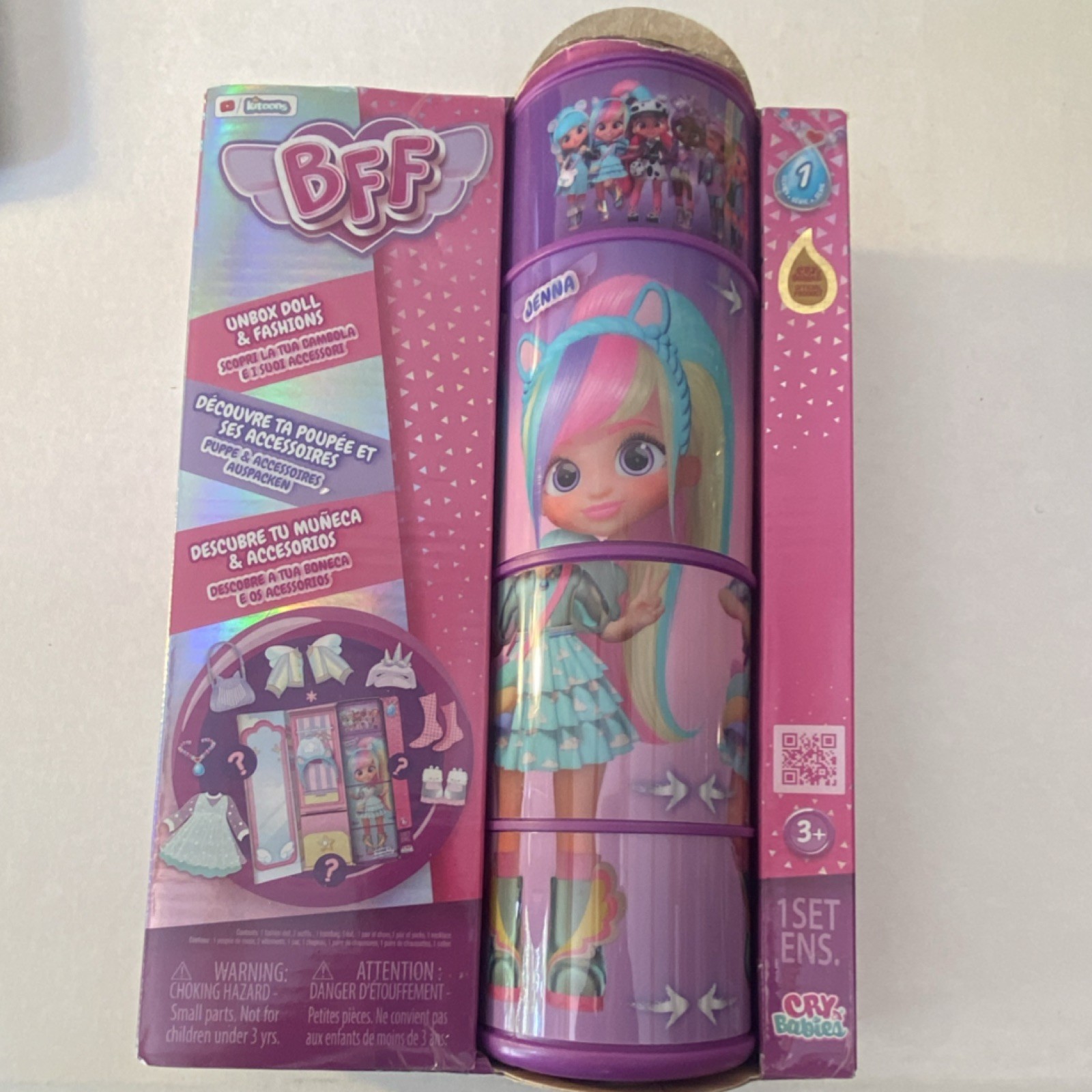 IMC Toys Cry Babies BFF Jenna Fashion Doll w/ Accessories Included. 904361. A1