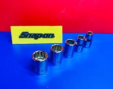 Snap-On "MINT" 1/4" Drive 12Point Shallow SAE Sockets 1/4"-1/2" 5pc Set “Minty”
