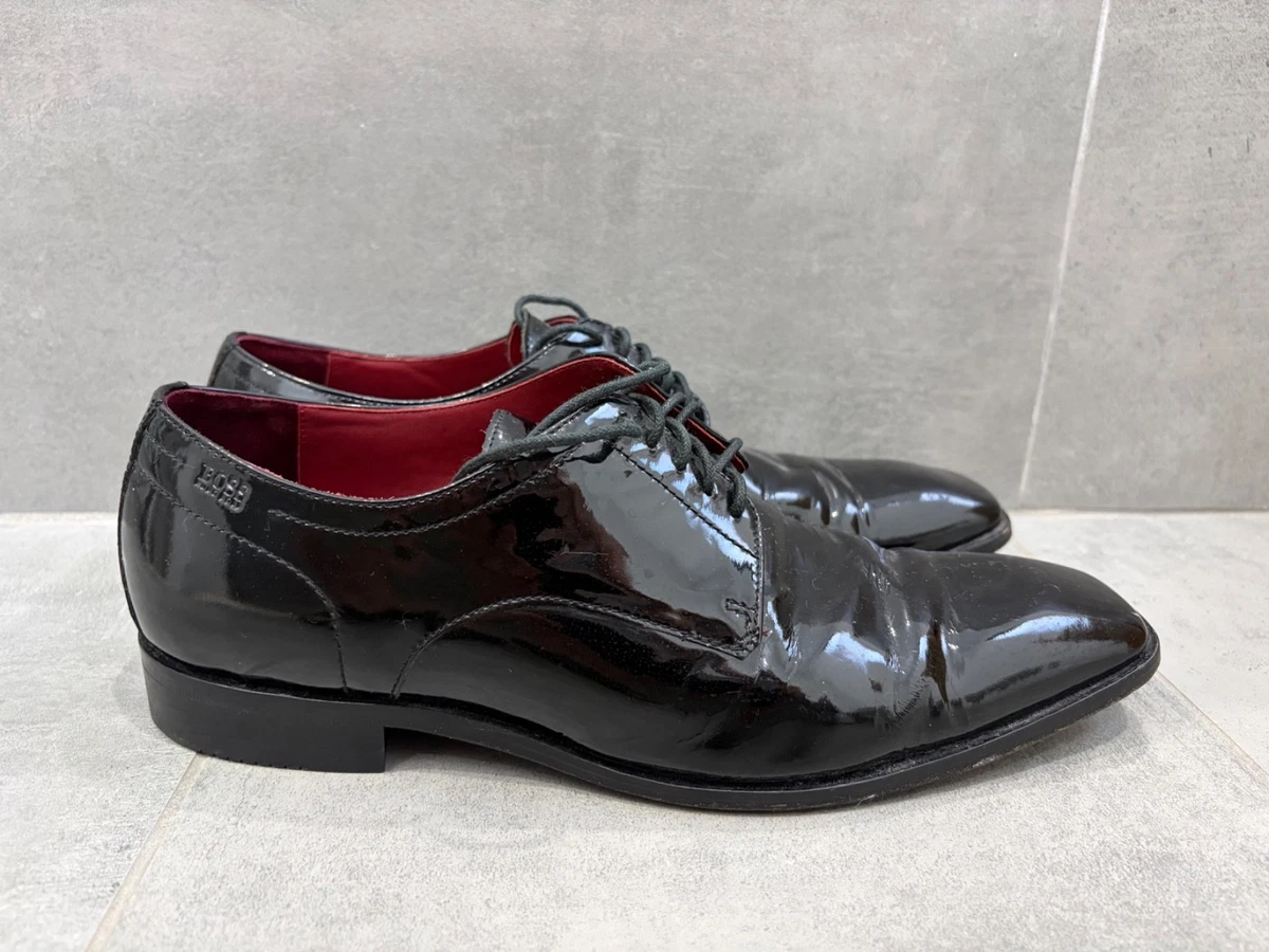 Hugo Boss Black Patent leather Slip-On Tuxedo Loafers with Red Lining Hugo Boss Men main image 3