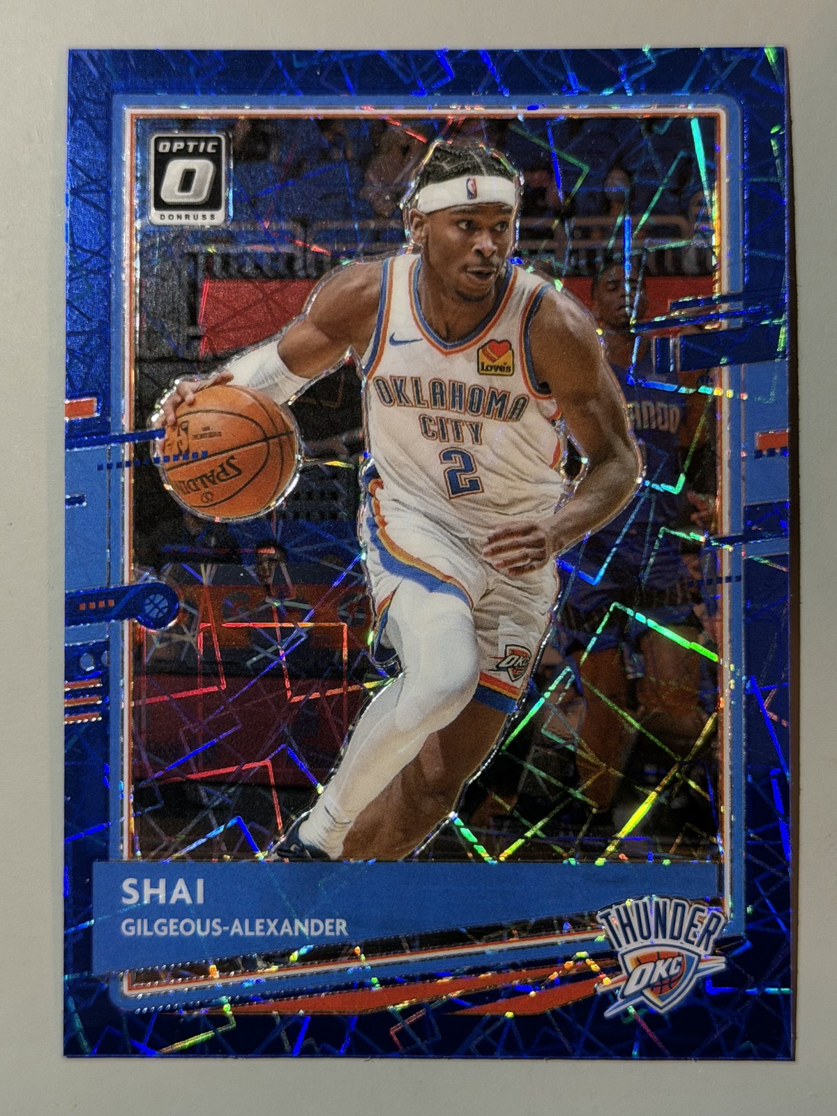 Shai Gilgeous-Alexander 2020-21 Panini Donruss Optic #143 Blue Velocity SP MVP