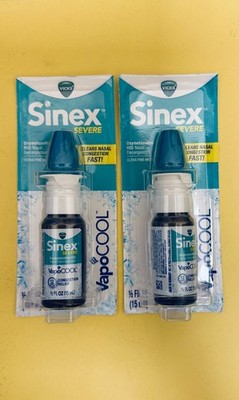 Lot of 2 Vicks Sinex Severe Nasal Spray VapoCOOL 15mL EXP 12/26