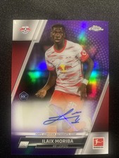 ILax Moriba RB Leipzig 22 Topps Chrome Purple Auto Rookie Card # 157/199 !!. rookie card picture