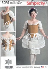 Simplicity 8579 18th Century Corset, Shift and Panniers Pattern UNCUT 14-22