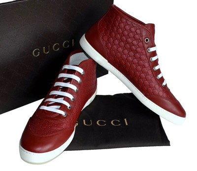 Gucci Womens Shoes Sneakers Microguccissima Leather Red EU 34.5; UK 2.5; US 4.5