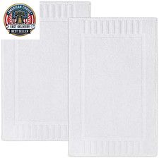 Luxury Bath Mat Floor Towel Set of 6-20X30 Inch, Absorbent Cotton Hotel Spa Show