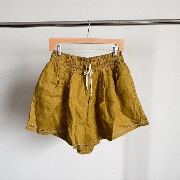 NWT Sancia “Lucia” Linen Shorts in Olive Sz X-Small