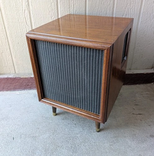 Vintage MCM Custom DIY Mahogany Speaker Cabinet 12" Calrad CR-12X HiFi Wood - product listing photo