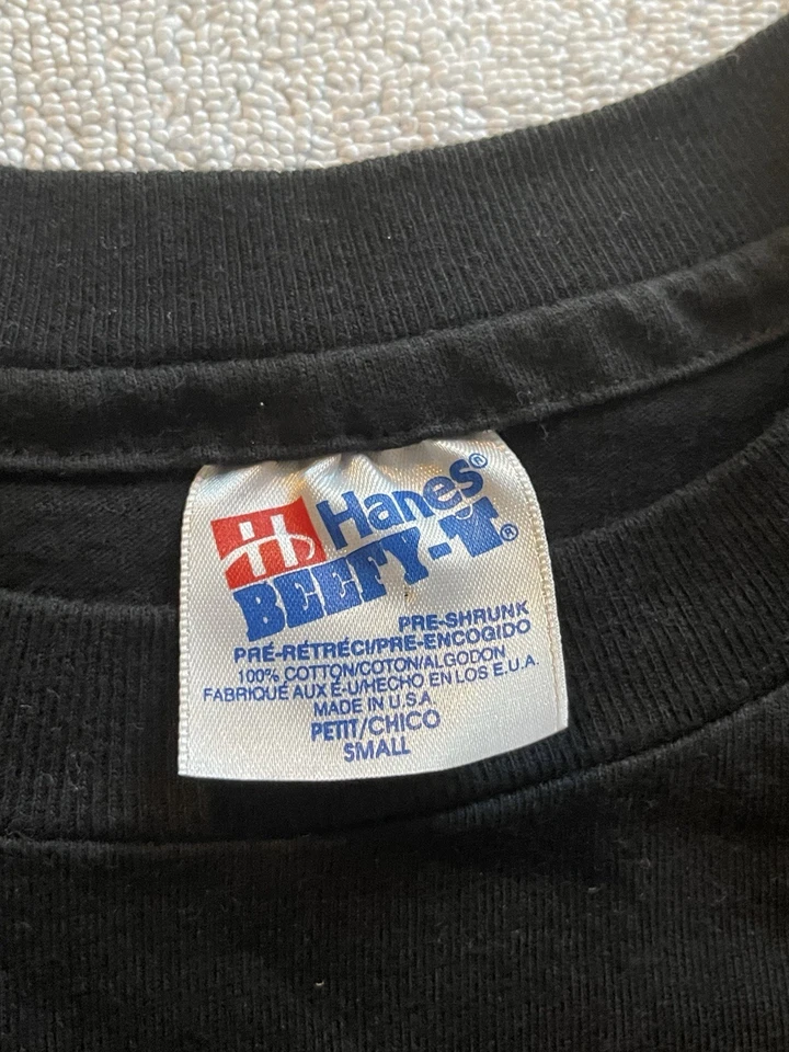 复古 90 年代蜂鸟花卉图案 T 恤 Hanes Beefy-T 美国制造小号 — 第 4/4 张图片