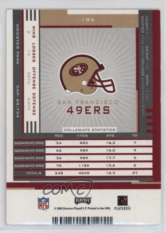 2005 Playoff Contenders Rookie Ticket Otis Amey #194 Rookie Auto RC - Image 2 of 2