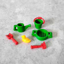 Playmobil Verde/Rojo Playa Juguetes Cubo Pala Pato Accesorios Lote B15