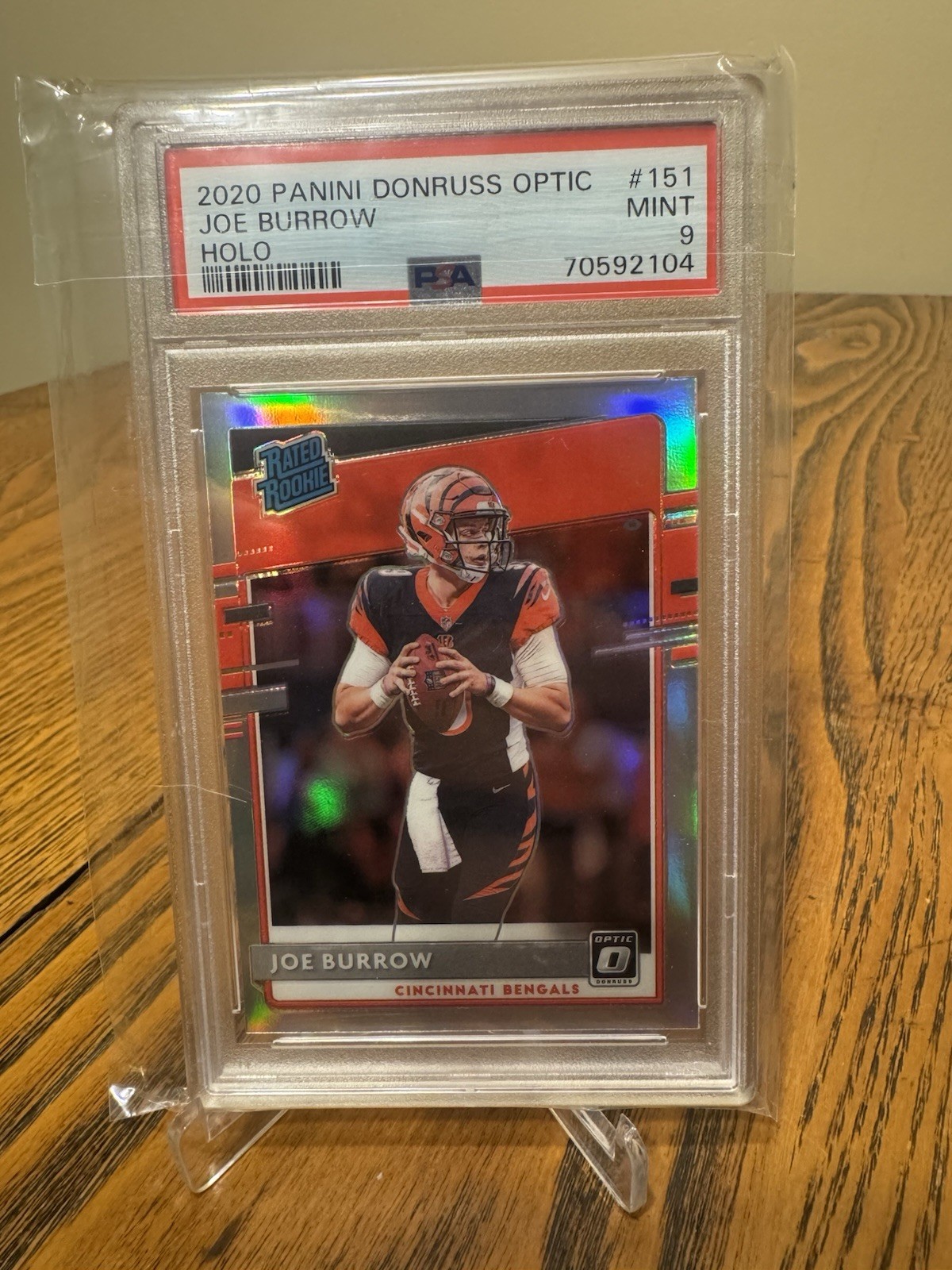 2020 Panini Donruss Optic - Rated Rookie Joe Burrow #151 Holo Prizm (RC) -PSA 9