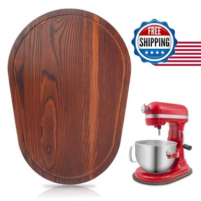 Sun3drucker Bamboo Mixer Slider for Kitchen Aid Bowl Lift 5-8 Qt - Brown