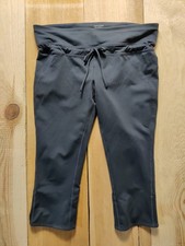 SWEATY BETTY LEGGINGS CAPRI CROP GREY LARGE ACTIVE WORKOUT GYM SPORT RUN WOMENS