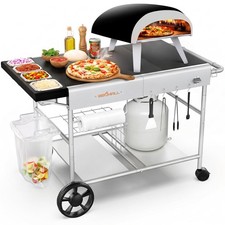Pizza Oven Table Grill Cart for Ninja Woodfire, Blackstone Griddle, Ooni