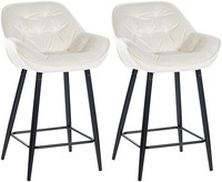 2Er Set Barhocker Gibson 76 Samt Creme
