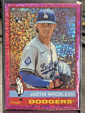 Justin Wrobleski (RC) - 2025 Topps Heritage #319 Chrome Pink Sparkle DODGERS