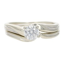 .56ctw Diamond Solitaire with Accent Wedding Set Rings 14k White Gold Size 6.5