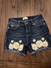 Girls Jordache Shorts Denim Embroidered Size 10