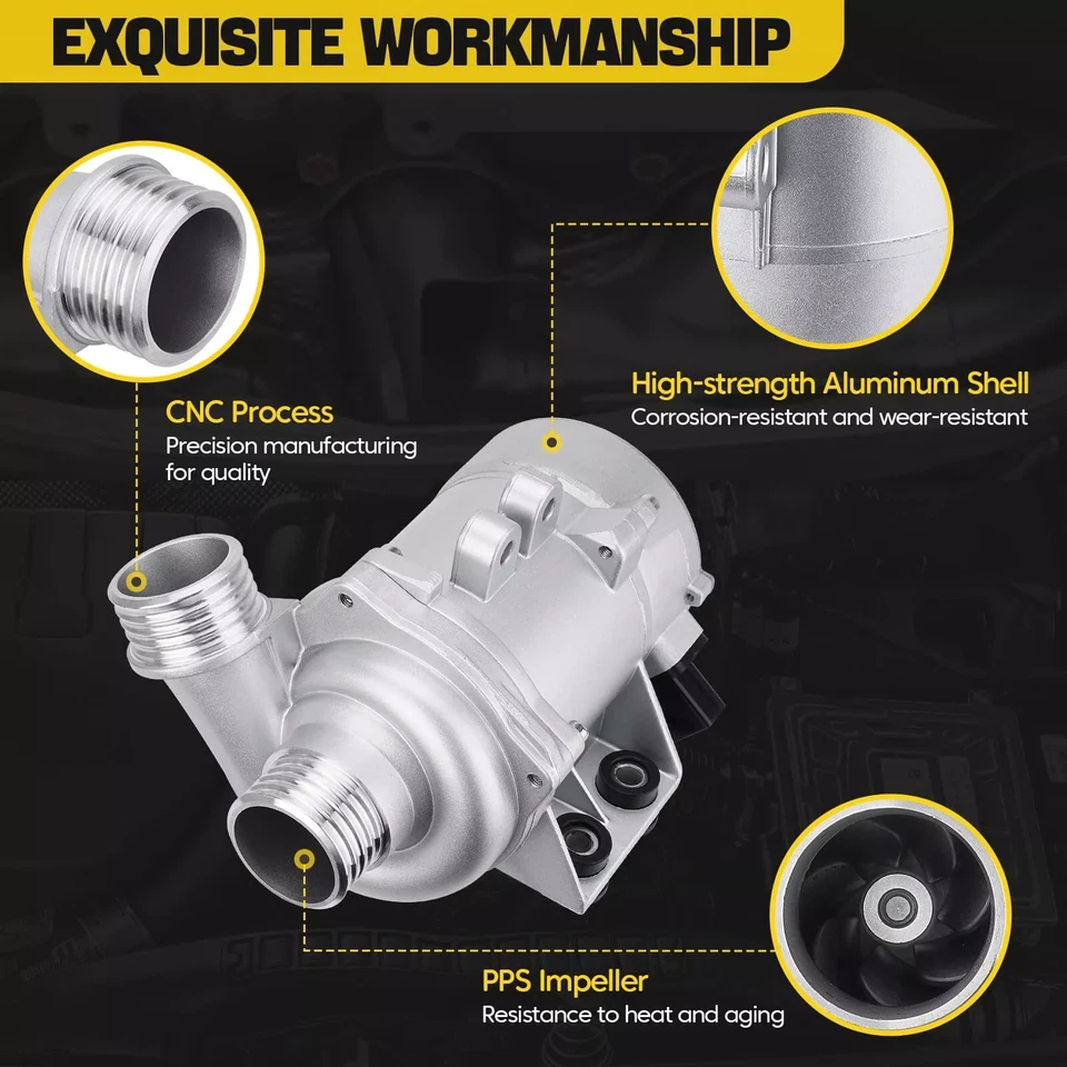 Electric Engine Water Pump For BMW X3 X5 328i 128i 528i 11517586925 OE Replace - Image 4 of 4
