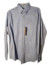 Croft & Barrow Mens 16 34/35 True Comfort Slim Fit Long Sleeve Button Light Blue