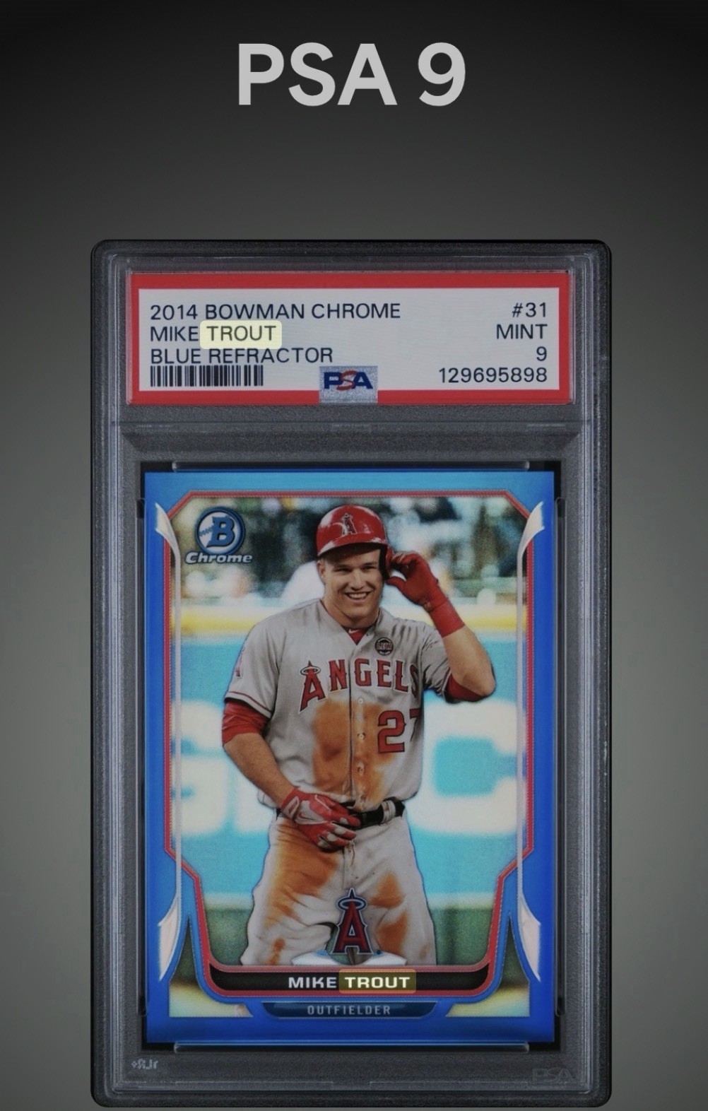 2014 Bowman Chrome Mike Trout Blue Refractor /250 PSA 9