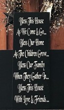 Bless Our Home House Wooden Sign Black Distressed Handmade Choose Color Gift New
