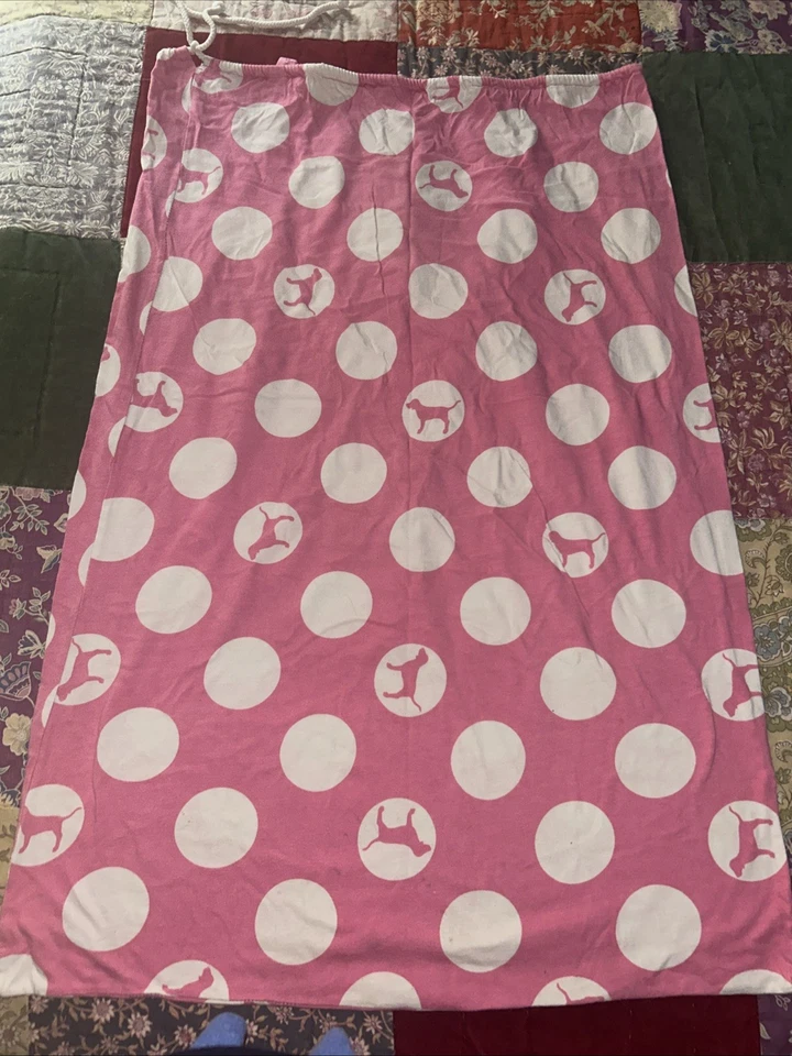 Bolso de lavandería Victoria's Secret rosa con cordón para perro de colección raro alrededor del año 2000 Foto 3 de 4