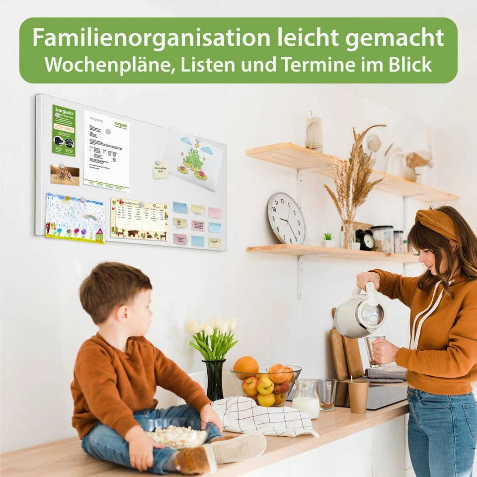 Metall Magnettafel weiß Memoboard Pinnwand magnetisch Magnetboard Magnetwand - Bild 2 von 4