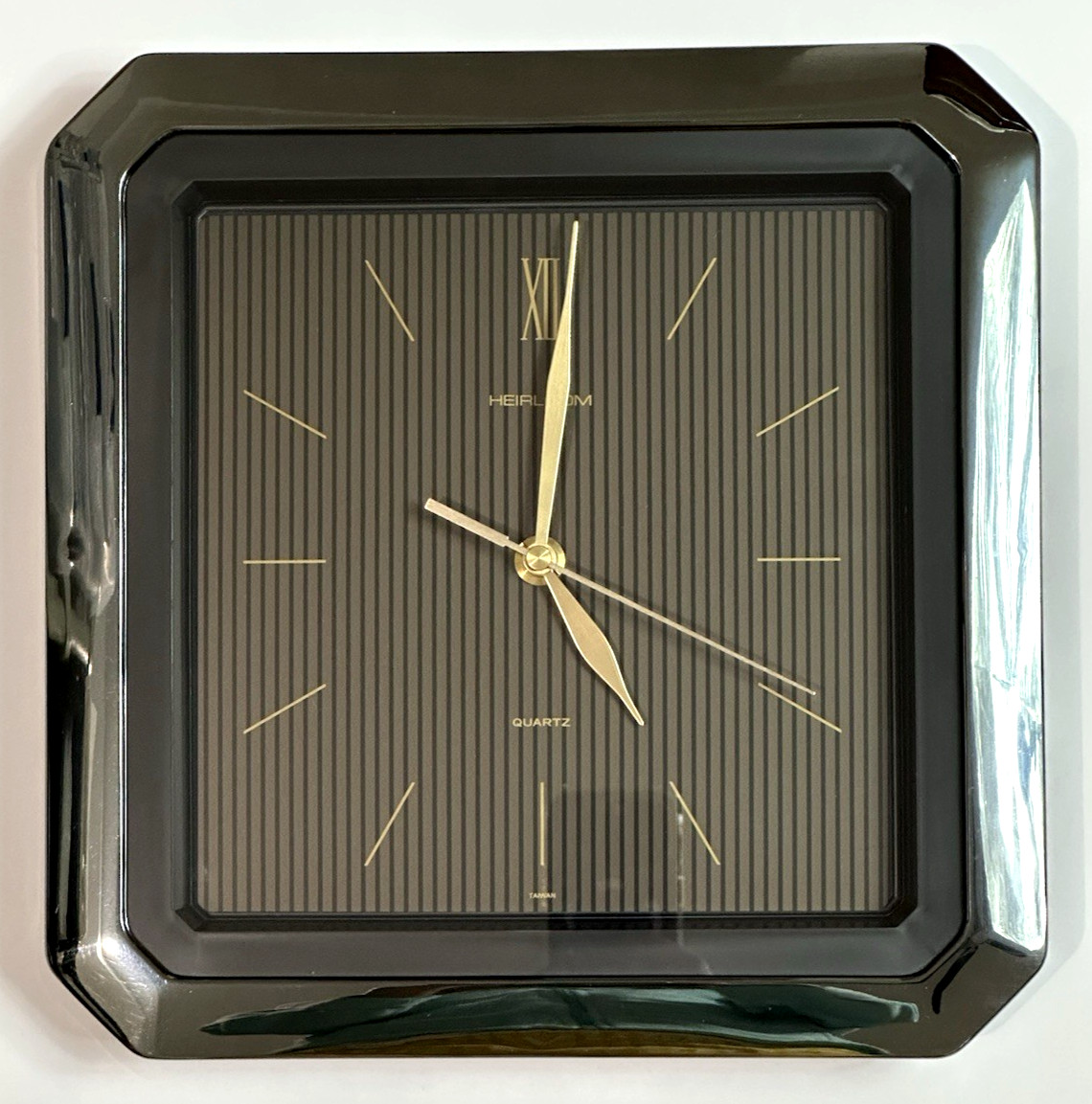 Vintage Heirloom Quartz Charcoal Modern Square Wall Clock 10