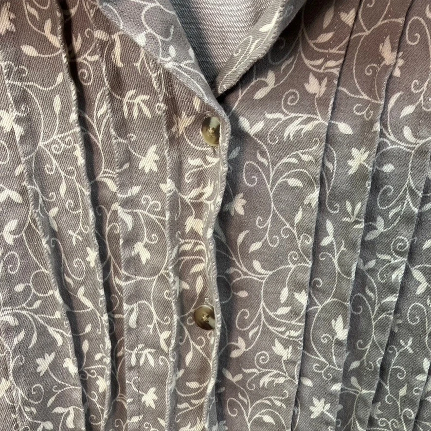 Chaqueta Denim & Co. Floral Denim Abotonada Mujer XL Algodón Beige Primavera Abuela Foto 4 de 4