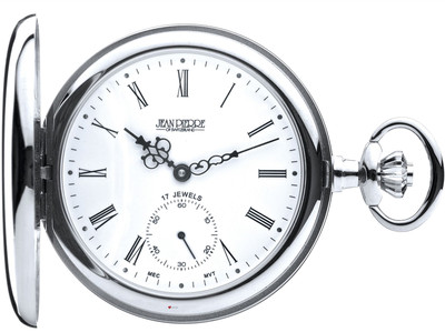 Pocket Watch Polished Full Hunter with 17 Jewel Mechanical Movement Gift Box