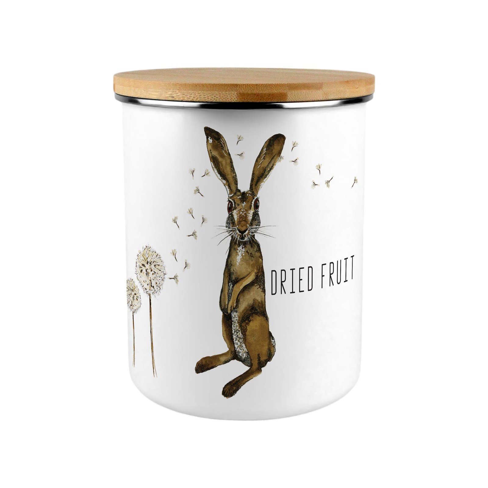 Hare & Dandelions Large Dried Fruit Storage Canister - Perfect Food Storage Gift