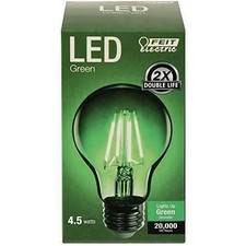 Feit Electric Green Led Light Bulb 4.5w A19 E26 Dimmable New